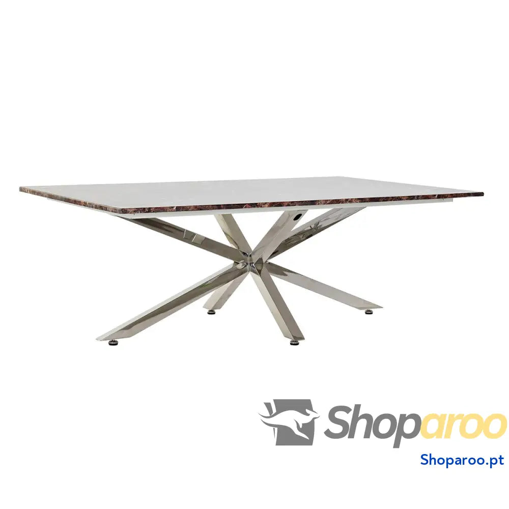 Mesa de Centro DKD Home Decor Prateado Mármore Aço Plástico 130 x 80 x 45 cm