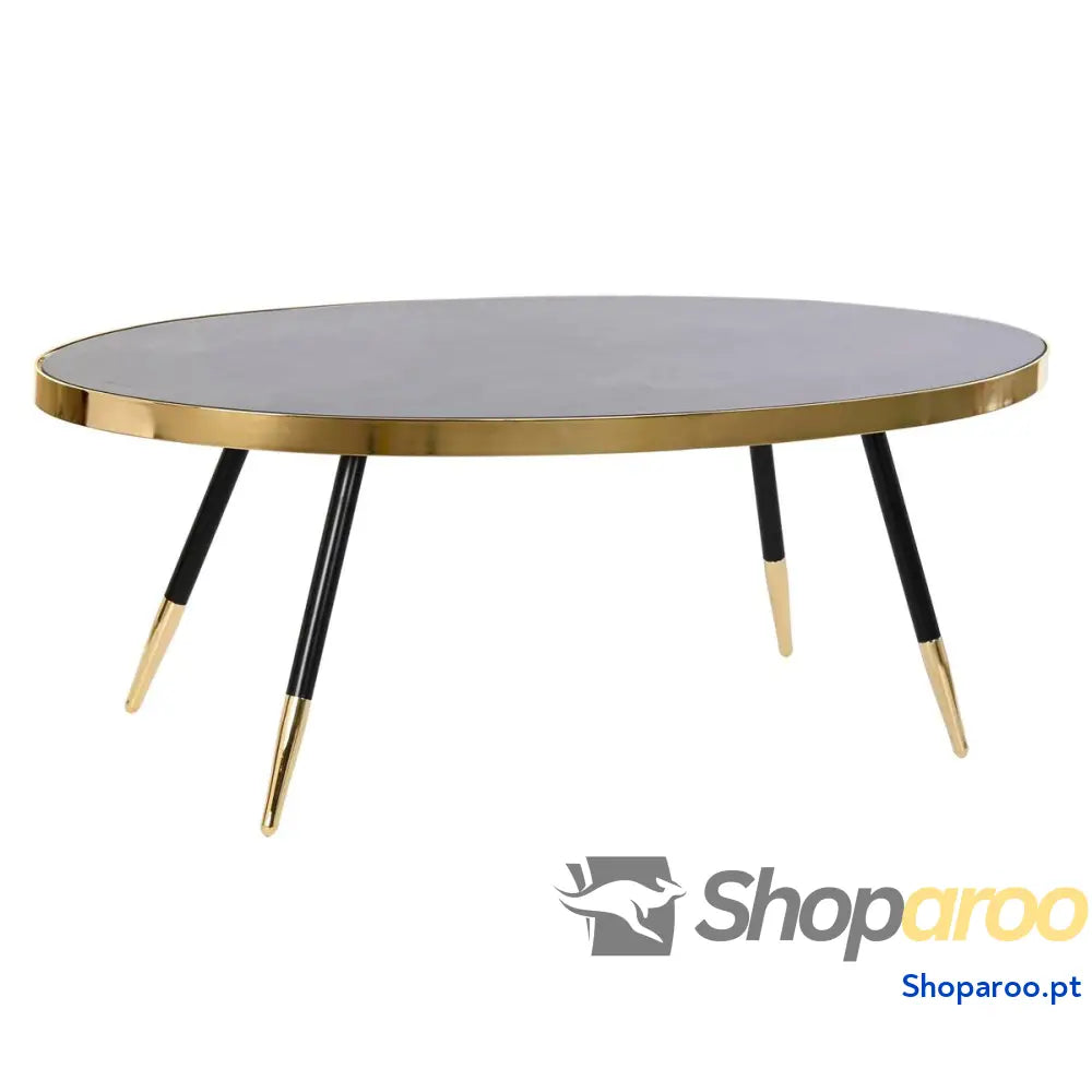 Mesa de Centro DKD Home Decor Preto Dourado Cristal Aço 110 x 50 x 41,5 cm