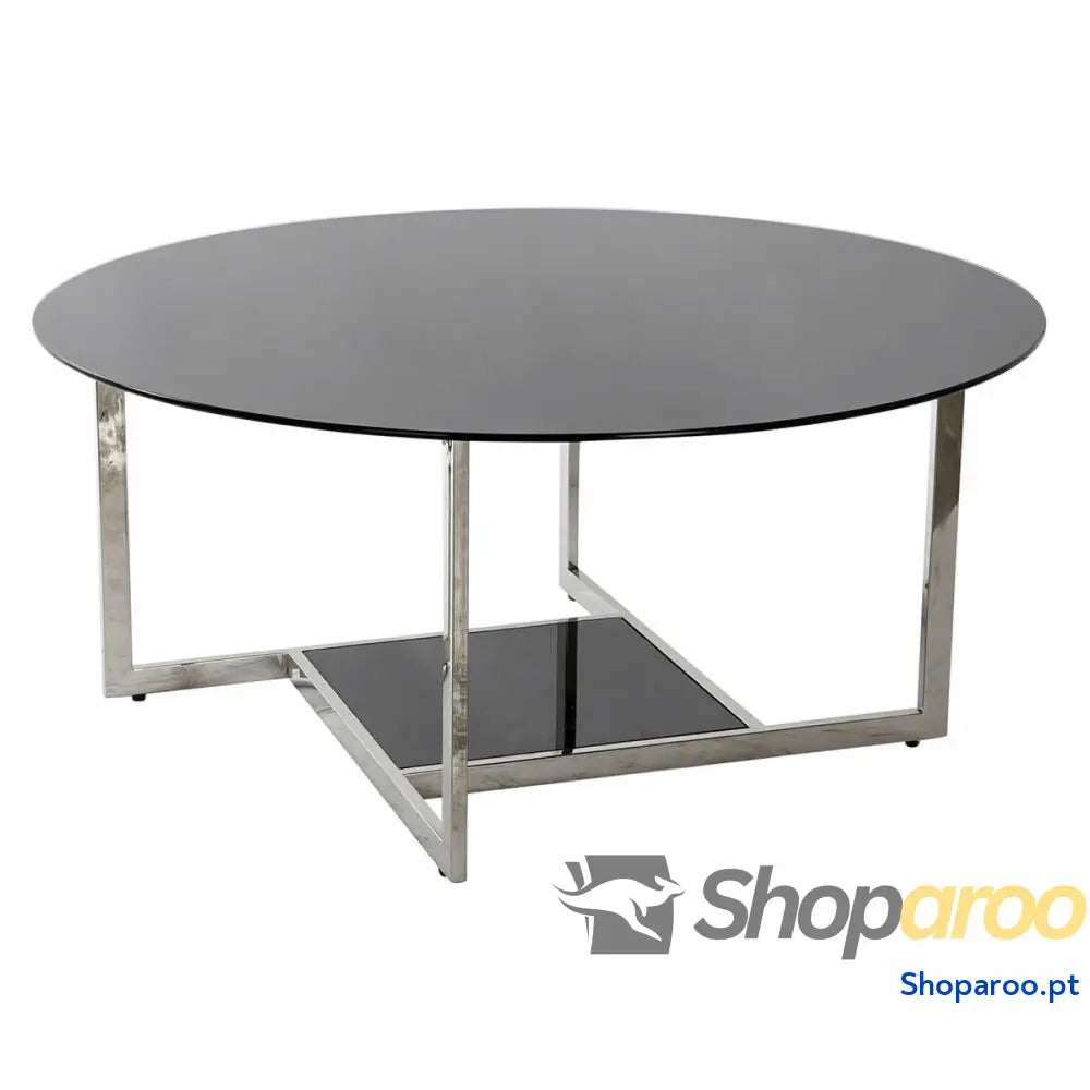Mesa de Centro DKD Home Decor Preto Prateado Cristal Aço Plástico 100 x 100 x 45 cm