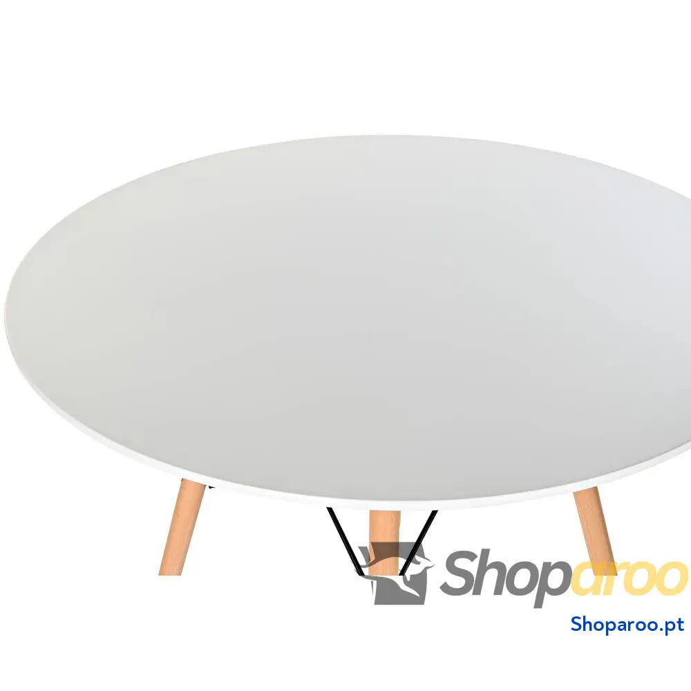 Mesa de Jantar DKD Home Decor Branco Preto Natural Bétula Madeira MDF 90 x 74 cm
