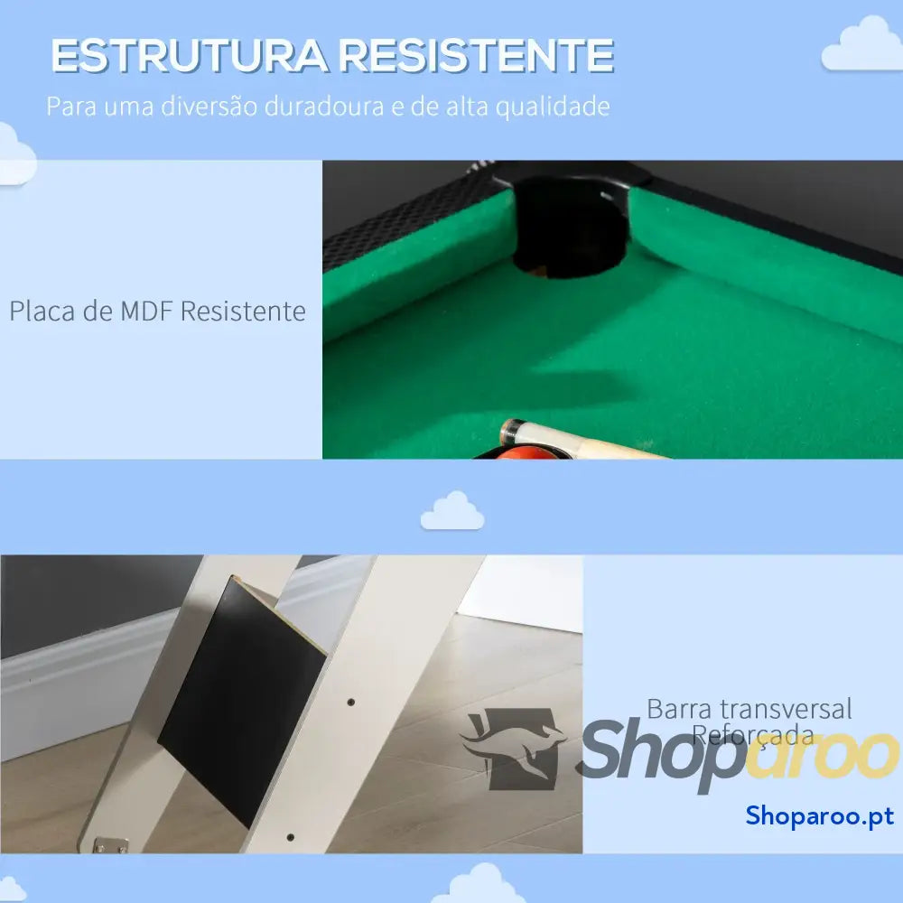 Mesa de Jogos 6 em 1 com Rodas Bilhar Matraquilho Ping Pong Lançamento Anéis Hóquei Bastão e Discos 120x88x79cm Multicor
