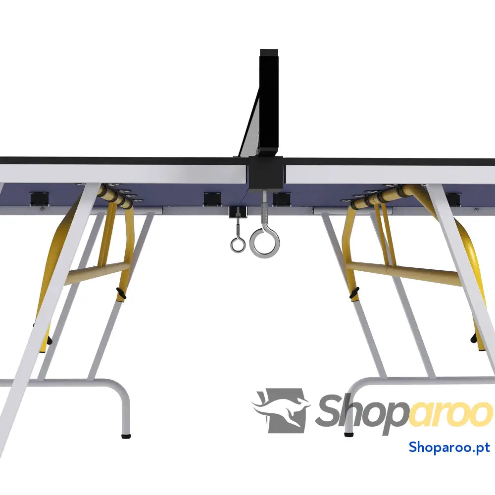 Mesa de Ping Pong Dobrável com Rede Apoio para os Pés Ajustáveis e Estrutura Aço Interior Exterior 274x152,5x76 cm Azul