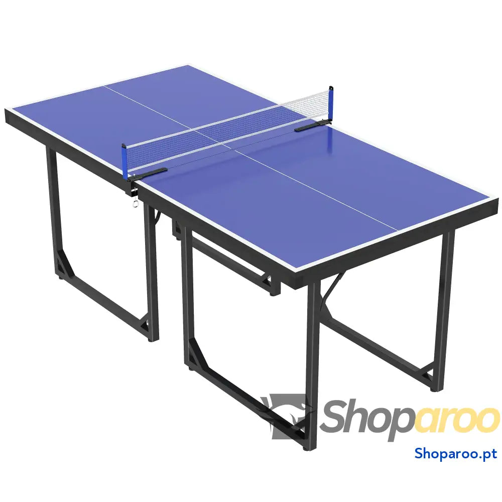 Mesa de Ping Pong Dobrável Profissional com Rede e Estrutura Aço para Interior Exterior 182x91x76 cm Azul