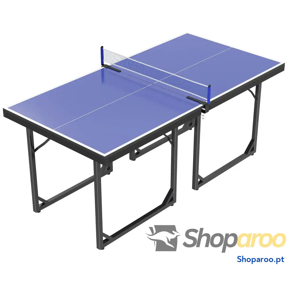 Mesa de Ping Pong Dobrável Profissional com Rede e Estrutura Aço para Interior Exterior 182x91x76 cm Azul