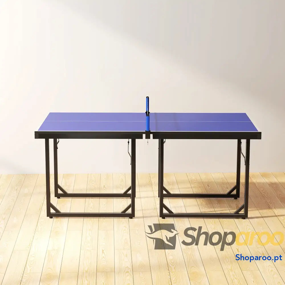 Mesa de Ping Pong Dobrável Profissional com Rede e Estrutura Aço para Interior Exterior 182x91x76 cm Azul