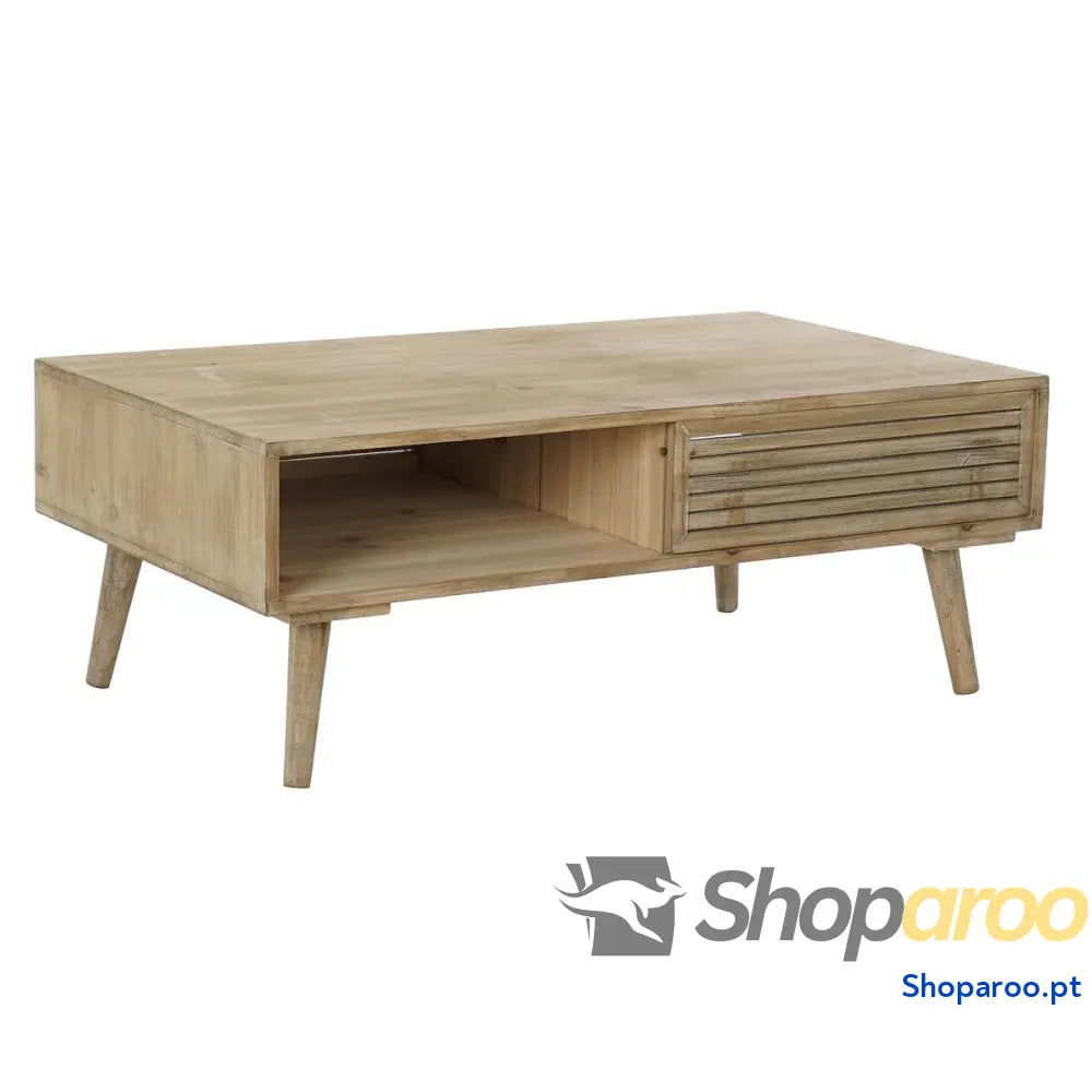 Mesa DKD Home Decor 99 x 59 x 38 cm Abeto Natural Alumínio