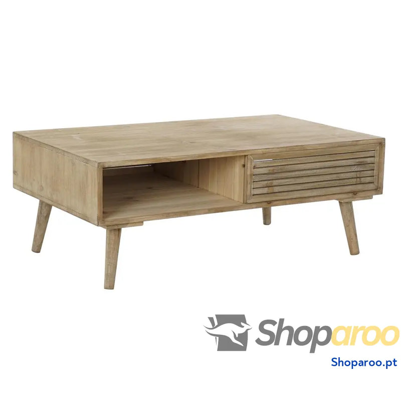 Mesa DKD Home Decor 99 x 59 38 cm Abeto Natural Alumínio