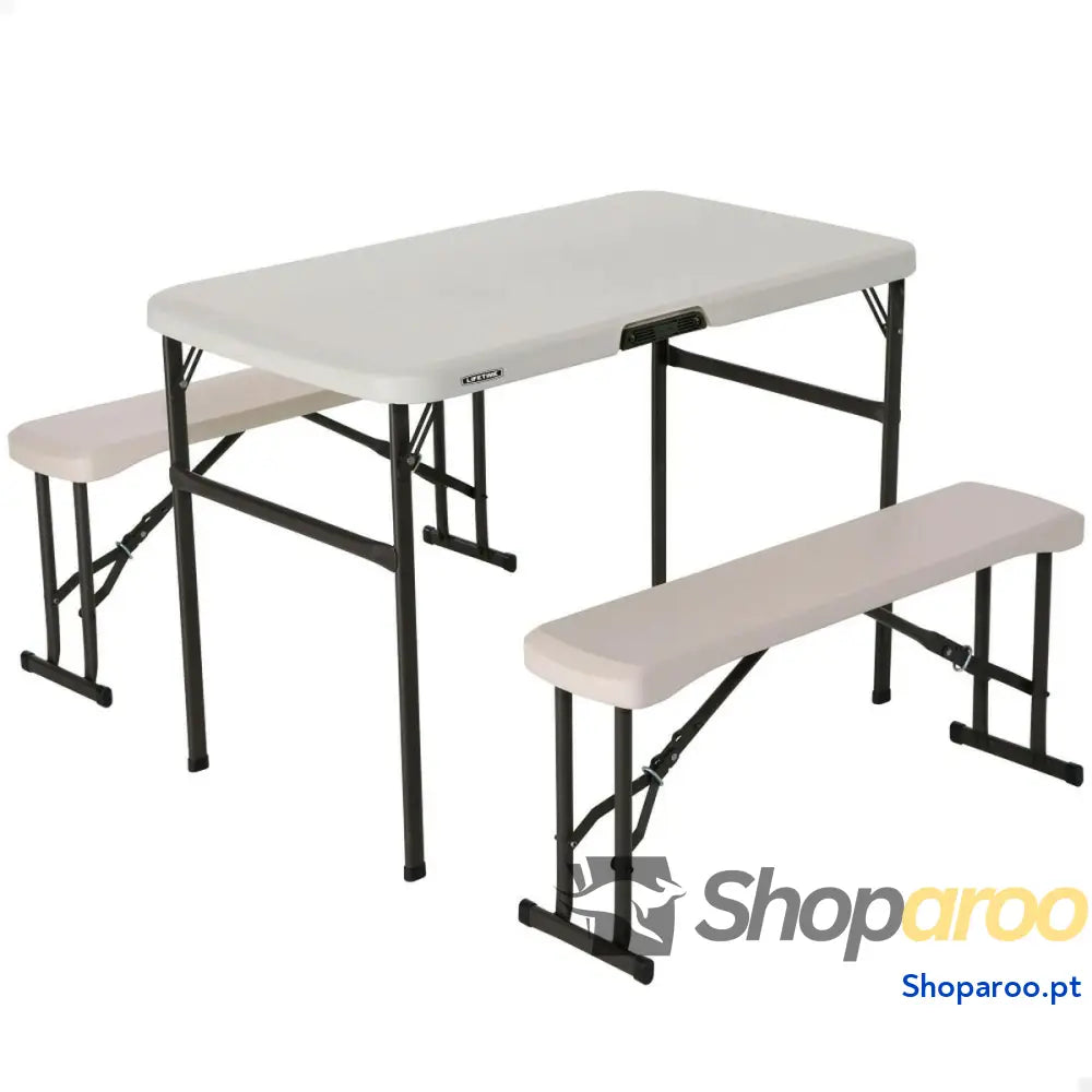 Mesa Dobrável Lifetime Creme 106,5 x 73,5 x 61 cm Aço Plástico