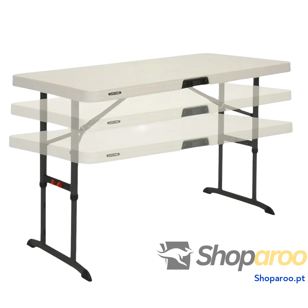 Mesa Dobrável Lifetime Creme 122 x 86 x 61 cm Aço Plástico
