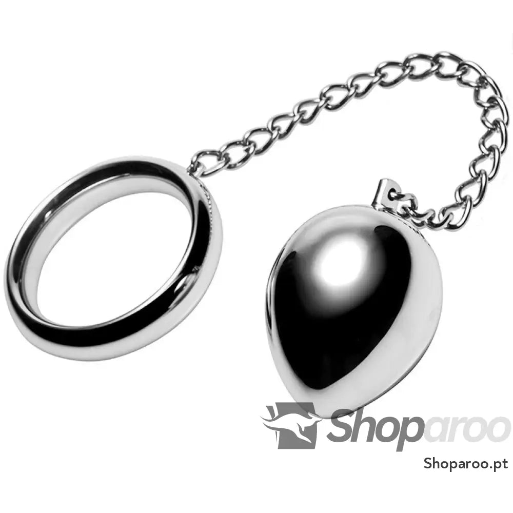 METAL HARD - ANEL DE GALO 40MM + CORRENTE COM BOLA DE METAL