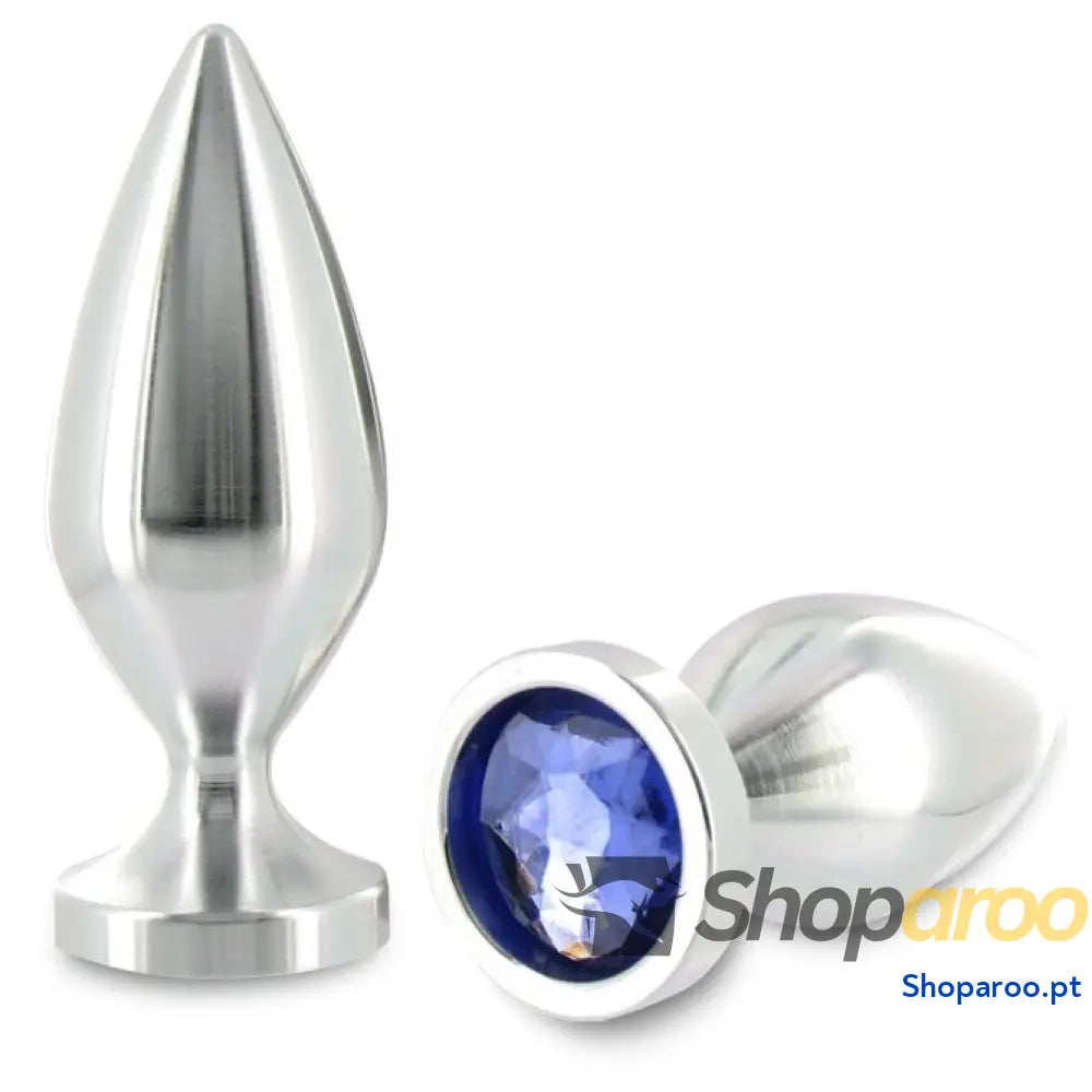 METAL HARD - PLUG ANAL ALIMINUM CRISTAL COR MÉDIO 8,89CM