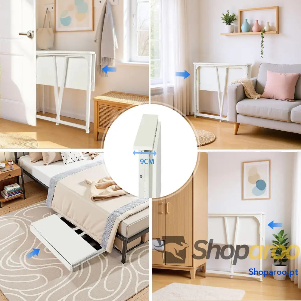 MEUBLE COSY Escritorio Plegable con Ruedas Mesa de Ordenador para Ahorrar Espacio Oficina Hogar Estudio Estructura