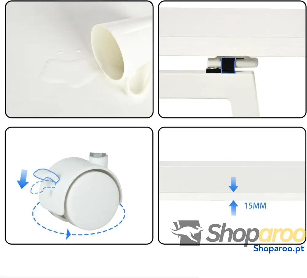 MEUBLE COSY Escritorio Plegable con Ruedas Mesa de Ordenador para Ahorrar Espacio Oficina Hogar Estudio Estructura