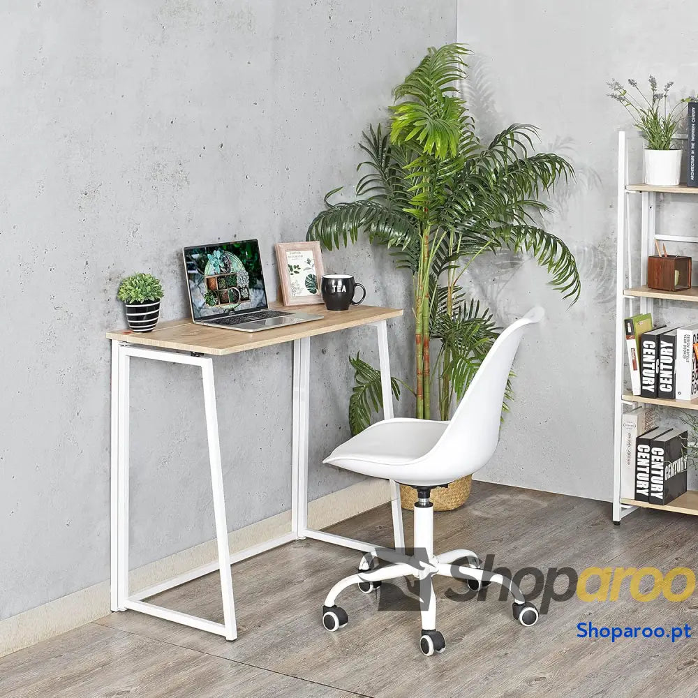 MEUBLE COSY Secretária dobrável mesa de estilo computador industrial para economia espaço com moldura aço montagem