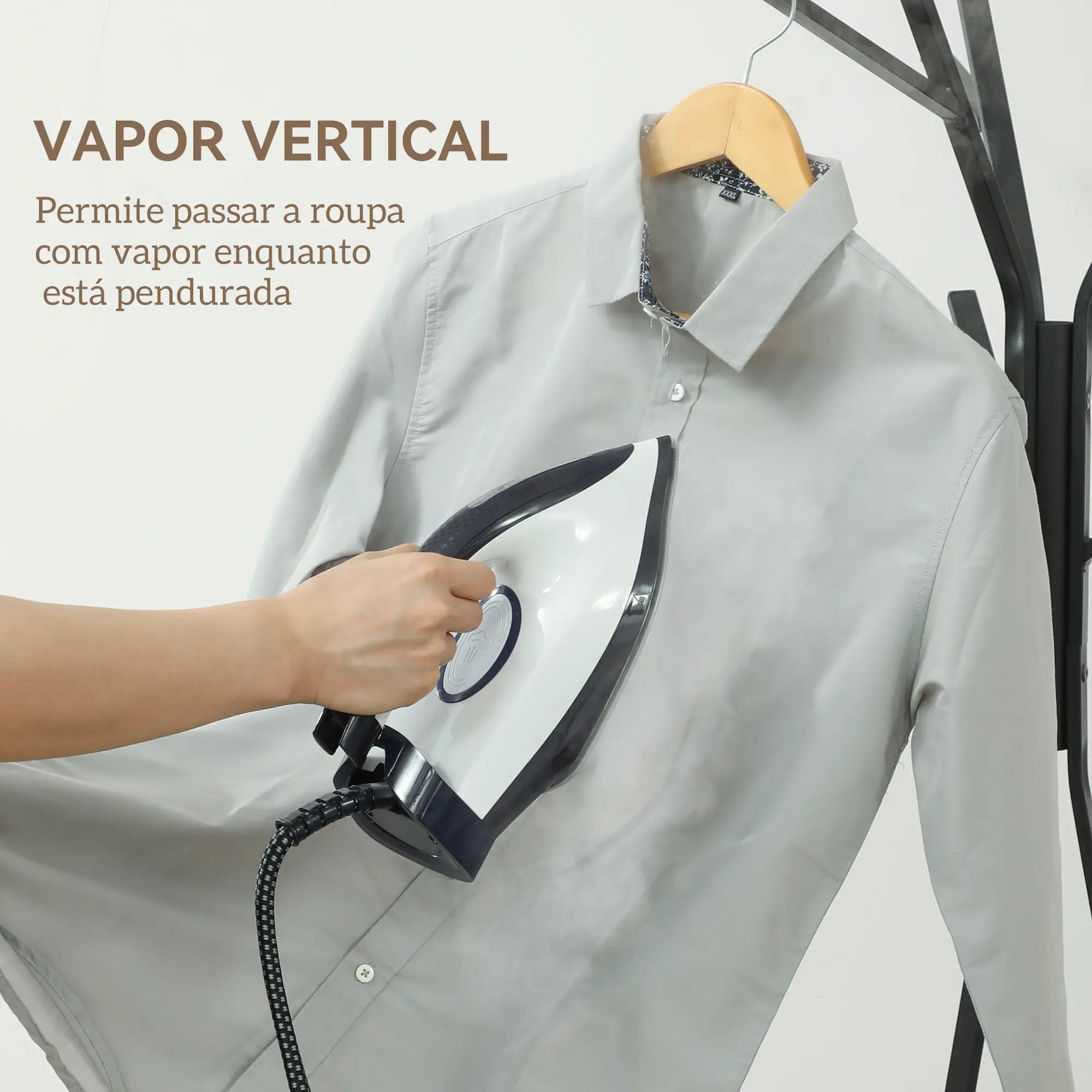 Ferro com caldeira 2800W base cerâmica depósito 2L azul