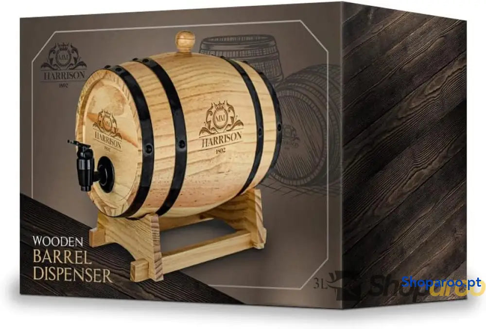Dispensador de Barris Madeira Barril Tradicional De Vino Y Whisky Regalo Original Envelhecimento Vinho E Ø 20 Cm 3L