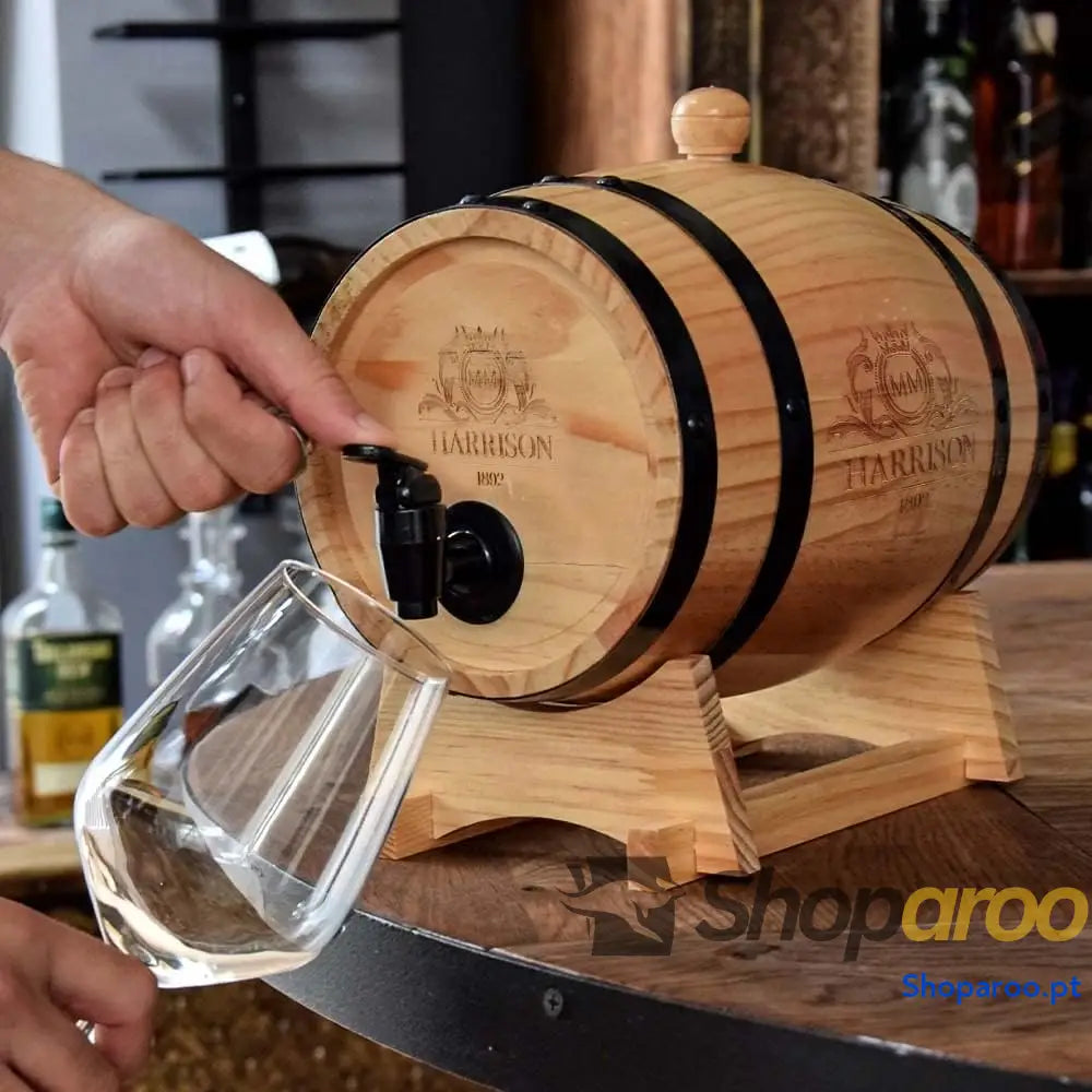 Dispensador de Barris Madeira Barril Tradicional De Vino Y Whisky Regalo Original Envelhecimento Vinho E Ø 20 Cm 3L