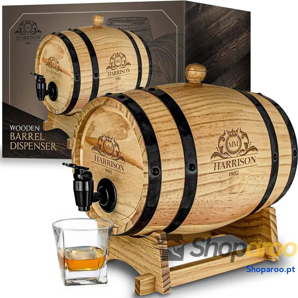 Dispensador de Barris Madeira Barril Tradicional De Vino Y Whisky Regalo Original Envelhecimento Vinho E Ø 20 Cm 3L