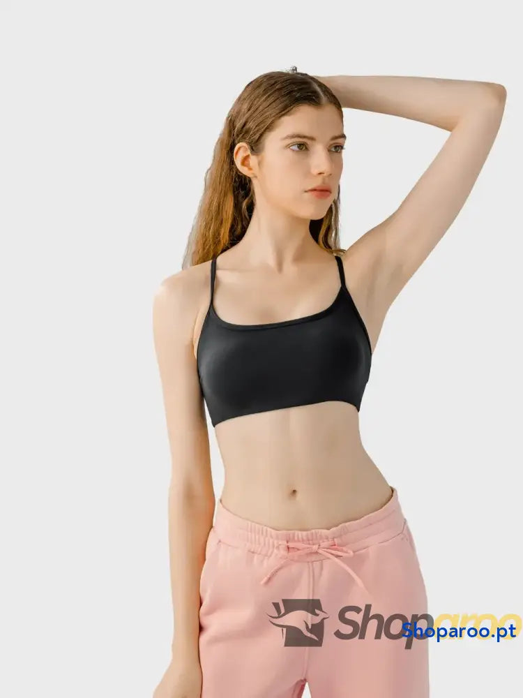 Millennia Crisscross Back Scoop Neck Active Cami with Detachable Chest Pads