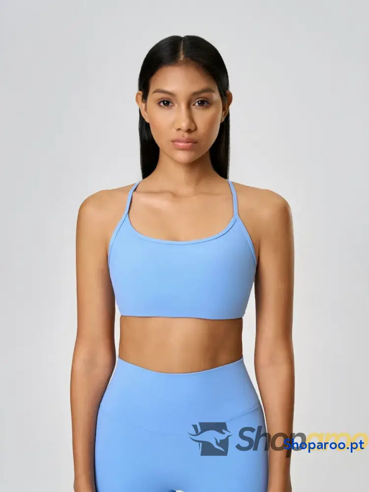 Millennia Crisscross Back Scoop Neck Active Cami with Detachable Chest Pads
