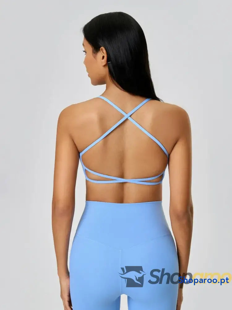 Millennia Crisscross Back Scoop Neck Active Cami with Detachable Chest Pads