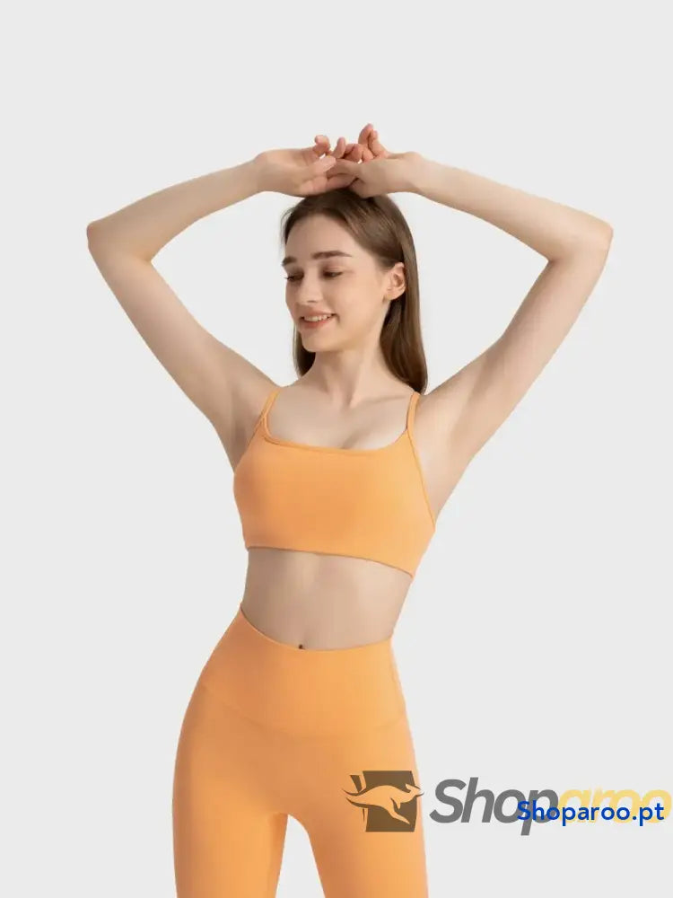 Millennia Crisscross Back Scoop Neck Active Cami with Detachable Chest Pads