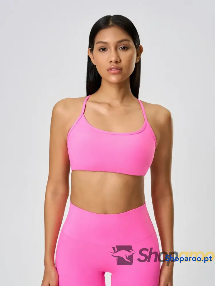 Millennia Crisscross Back Scoop Neck Active Cami with Detachable Chest Pads