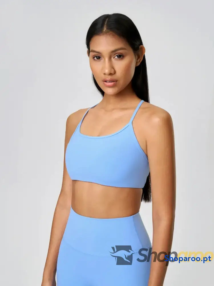 Millennia Crisscross Back Scoop Neck Active Cami with Detachable Chest Pads