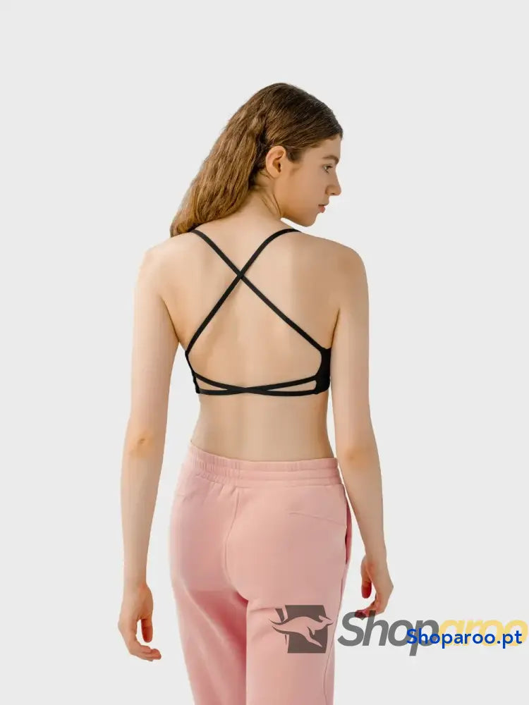 Millennia Crisscross Back Scoop Neck Active Cami with Detachable Chest Pads
