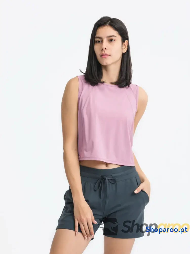 Millennia Round Neck Cropped Active Tank