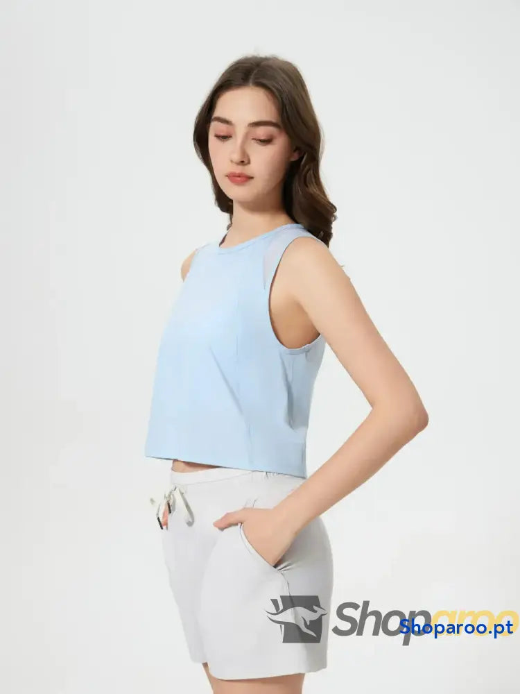 Millennia Round Neck Cropped Active Tank