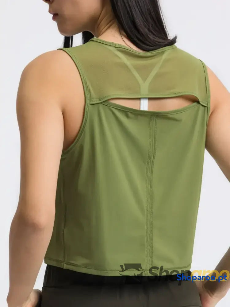 Millennia Round Neck Cropped Active Tank