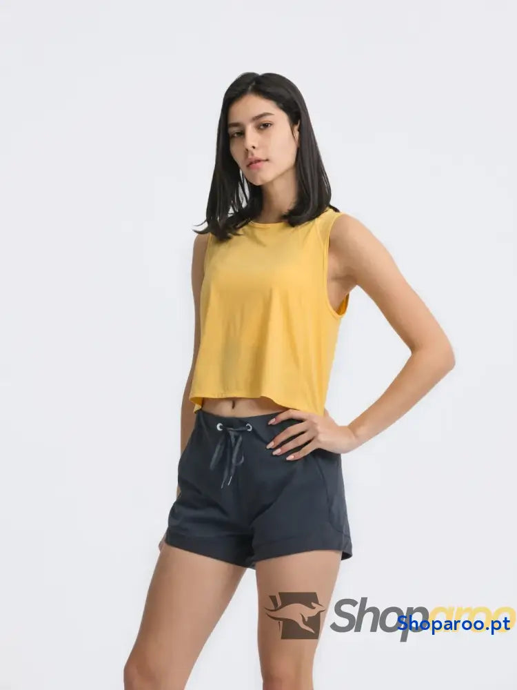 Millennia Round Neck Cropped Active Tank
