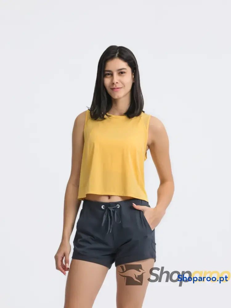 Millennia Round Neck Cropped Active Tank