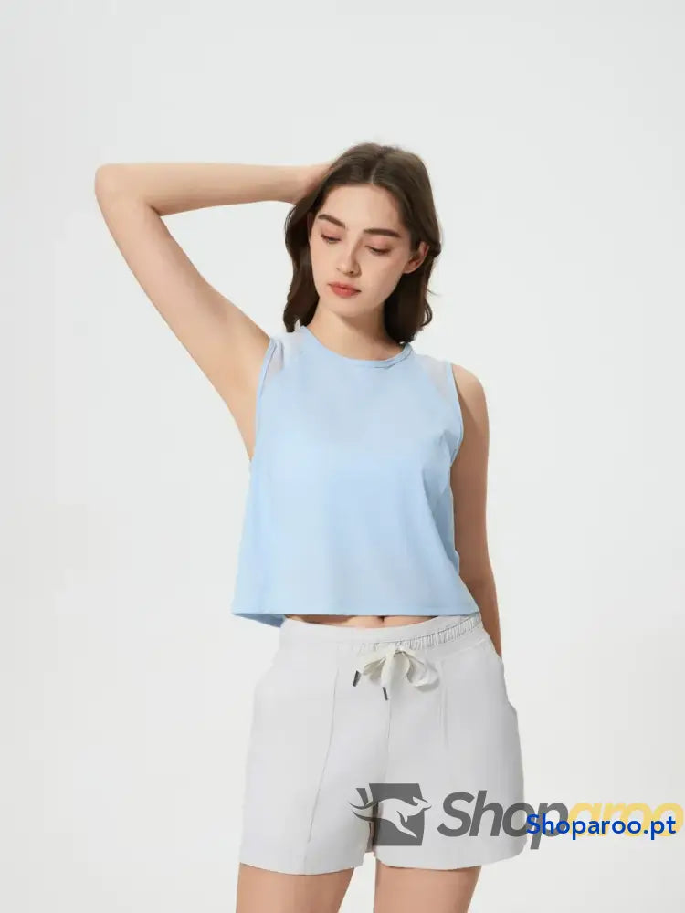 Millennia Round Neck Cropped Active Tank