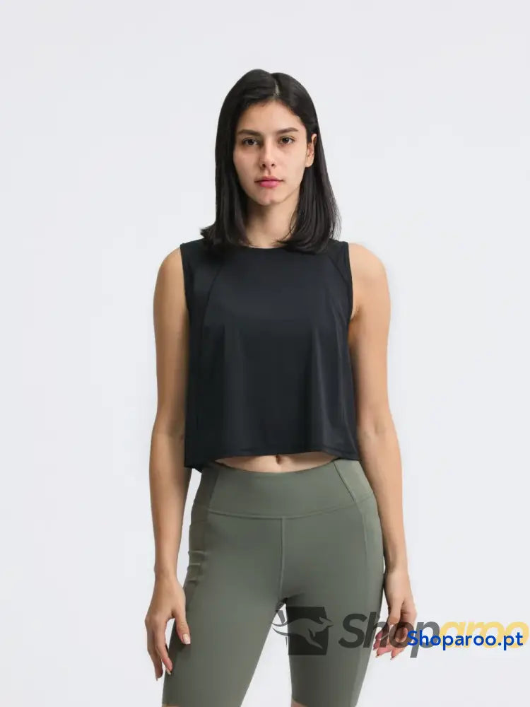 Millennia Round Neck Cropped Active Tank