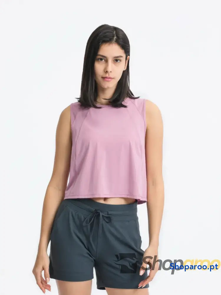 Millennia Round Neck Cropped Active Tank