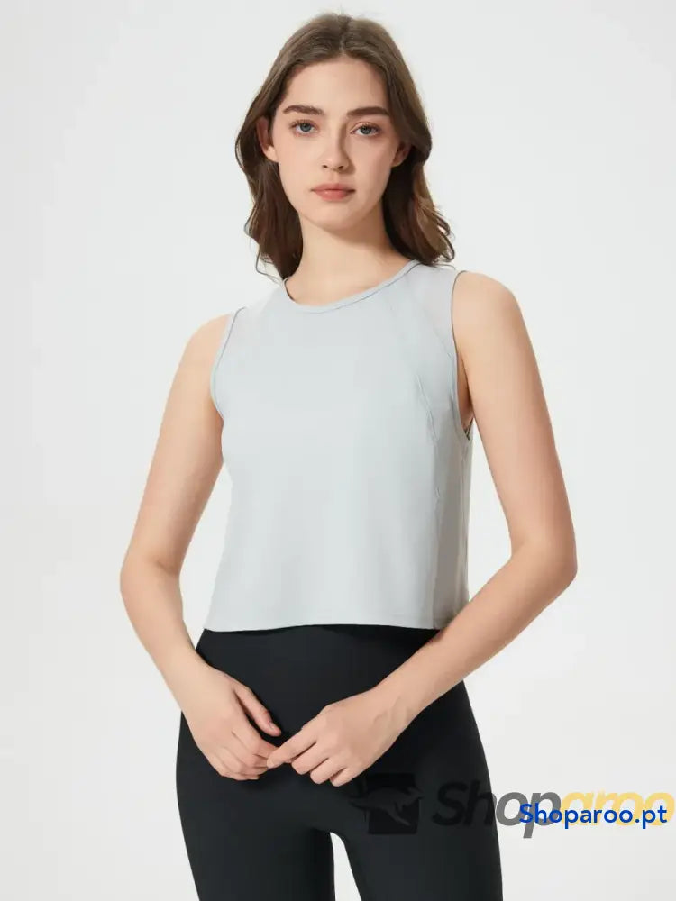 Millennia Round Neck Cropped Active Tank