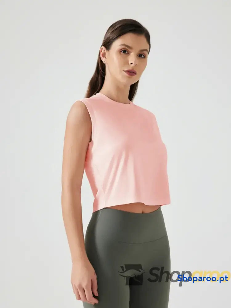 Millennia Round Neck Cropped Active Tank