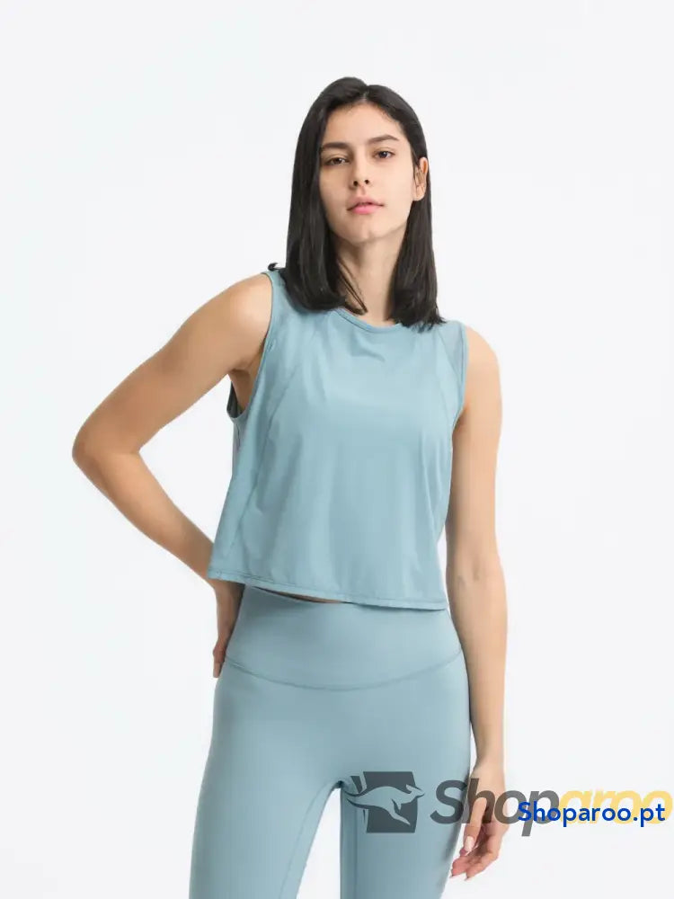Millennia Round Neck Cropped Active Tank