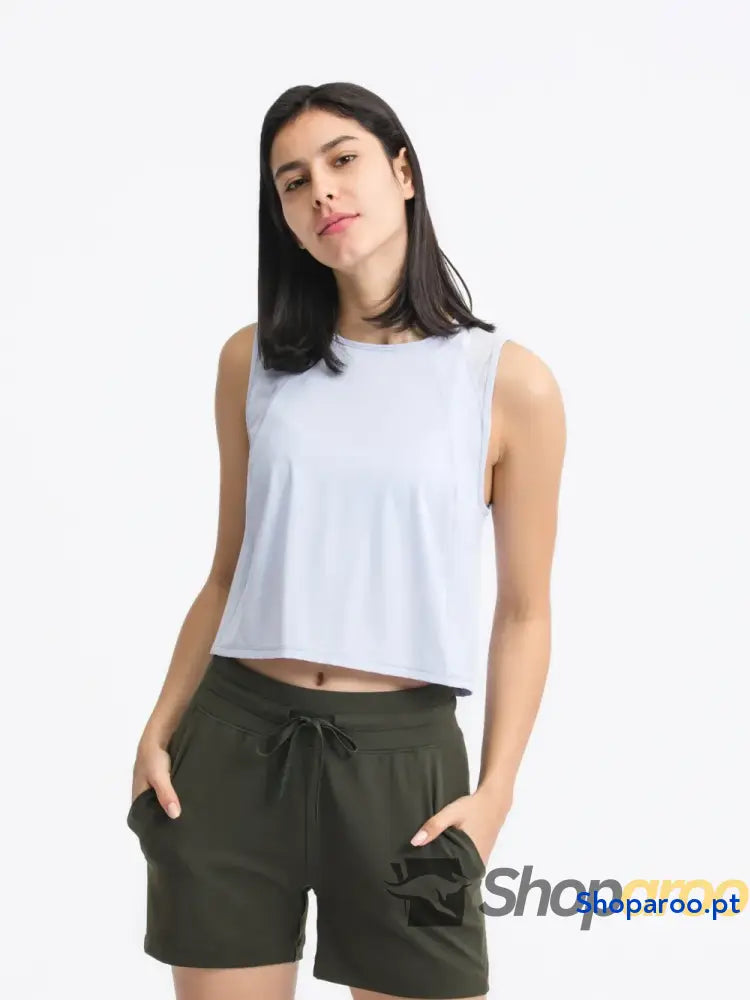 Millennia Round Neck Cropped Active Tank