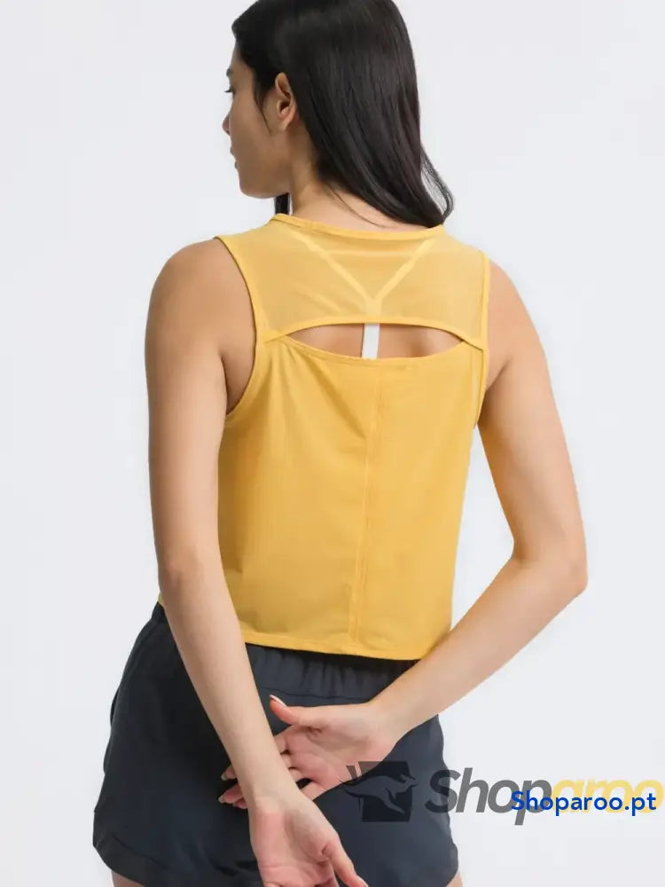 Millennia Round Neck Cropped Active Tank