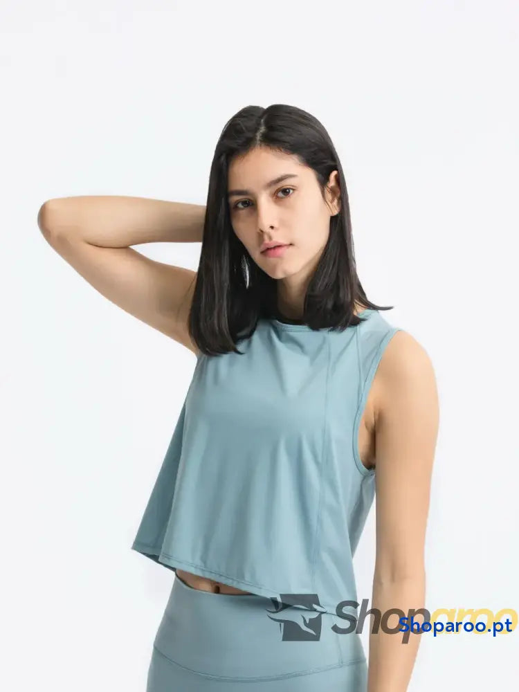 Millennia Round Neck Cropped Active Tank