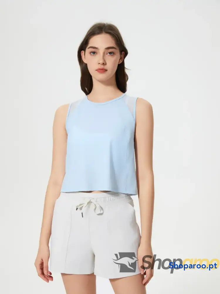 Millennia Round Neck Cropped Active Tank