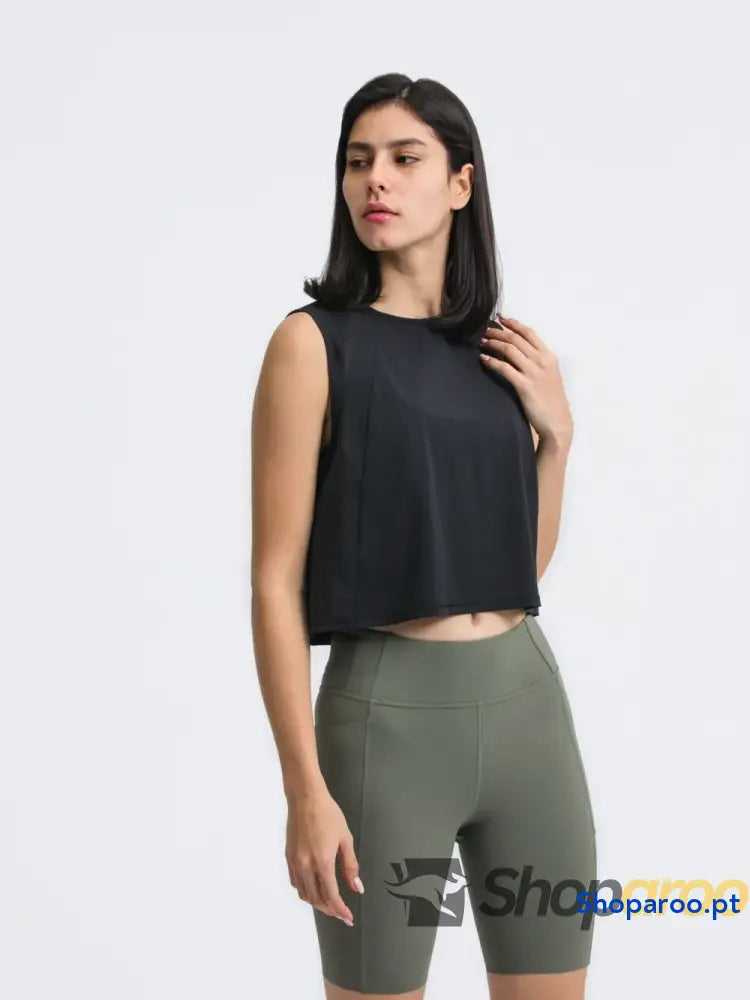 Millennia Round Neck Cropped Active Tank