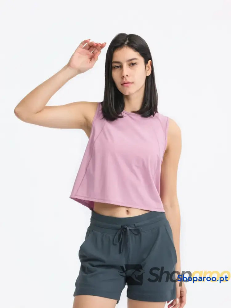 Millennia Round Neck Cropped Active Tank