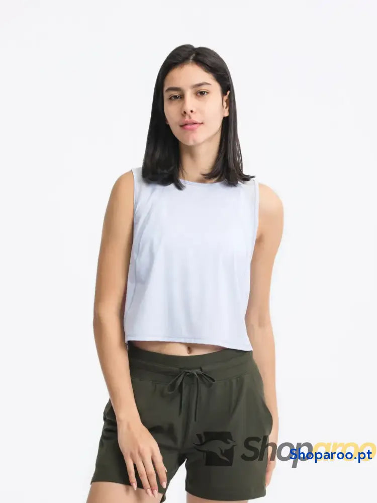 Millennia Round Neck Cropped Active Tank