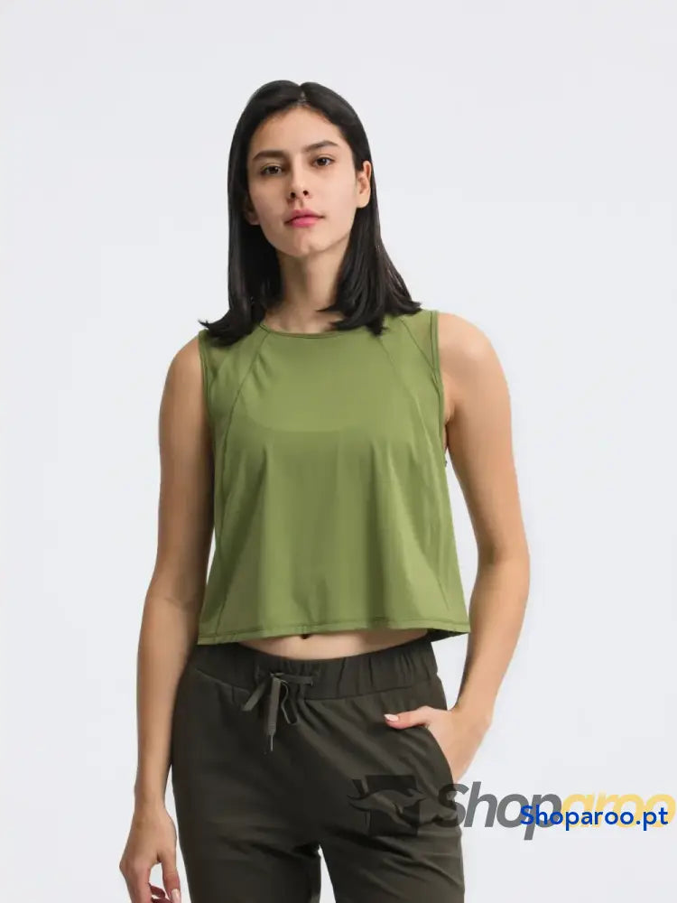Millennia Round Neck Cropped Active Tank