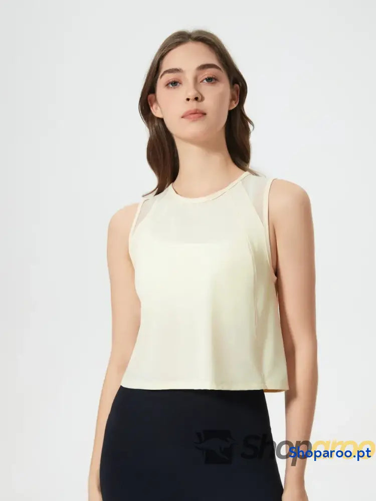 Millennia Round Neck Cropped Active Tank