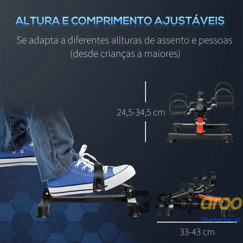 Mini Bicicleta Estática Ajustável para Exercícios de Braços e Pernas